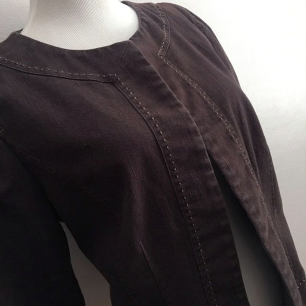 Brown cropped career jacket 16w